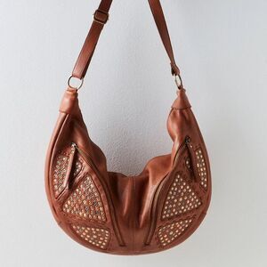 FREE PEOPLE West Side Studded Sling / Shoulder Bag In Cognac NWT